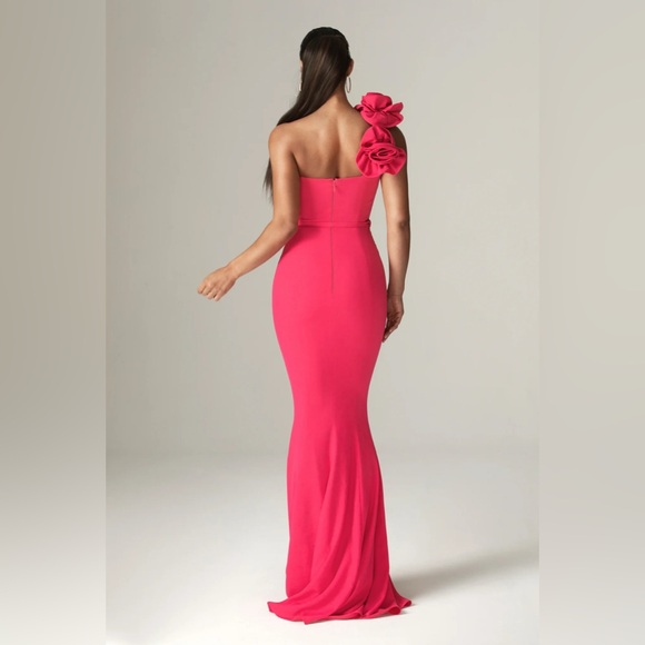 Aliava RONA 3D FLOWERS CORSET MAXI GOWN (FUCHSIA) - Picture 5 of 7